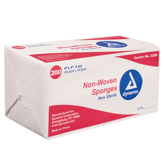 DYNAREX NON-WOVEN SPONGES - Non-Woven Sponge, 2" x 2", 4-Ply, 50 pch/tray, 30 trays/cs | Quantity - 1x CS