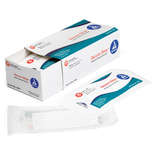 DYNAREX SECURE STRIP WOUND CLOSURE STRIPS - Wound Closure Strips, 1" x 4", 1/card, 4 cards/pch, 50 pch/bx, 4 bx/cs | Quantity - 1x CS