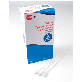 DYNAREX MOUTH/THROAT APPLICATOR - Mouth/ Throat Applicator, 8", Plastic Stick, 100/bx, 10 bx/cs | Quantity - 1x CS