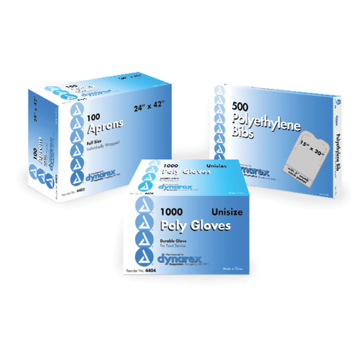 DYNAREX DISPOSABLE ADULT LAP BIBS - Bib, 16" x 33", Slipover, 300/cs | Quantity - 1x CS