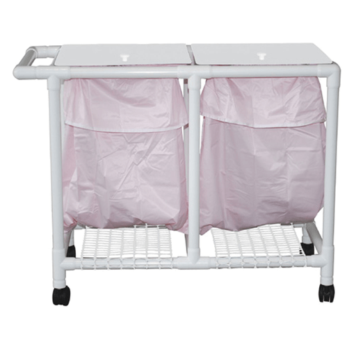 MJM LINEN HAMPERS "200" SERIES - Space Saving Single Hamper, Mesh Bags (33 Gal Capacity, Plastic Bag) 3" Twin Nylon Casters, Zipper Opening | Quantity - 1x EA