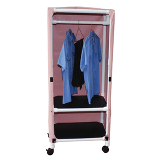 MJM SERIES "300" UTILITY/MINI-LINEN CARTS - Tall Hanging Cart, 2-Shelf, Mesh or Solid Vinyl Cover, 39" Space Between Shelf & Handing Bar | Quantity - 1x EA