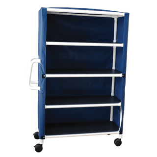 MJM SERIES "300" X-WIDE 24" JUMBO LINEN CARTS - Jumbo Linen Cart, Mesh or Solid Vinyl Cover, 24" x 50" Shelf size, 4-Shelf | Quantity - 1x EA