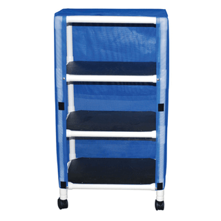 MJM ECHO LINE HAMPERS - Echo 3-Shelf Linen Cart, Mesh or Solid Vinyl Cover, Shelf size 20" x 45", 75 lbs per Shelf | Quantity - 1x EA