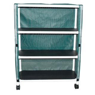 MJM ECHO LINE HAMPERS - Echo 3-Shelf Linen Cart, Mesh or Solid Vinyl Cover, Shelf size 20" x 45", 75 lbs per Shelf | Quantity - 1x EA
