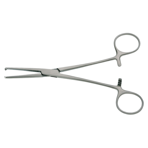 BR SURGICAL KOCHER FORCEPS - Kocher Hemostatic Forcep, Delicate, 1x2 Teeth, Curved, 6" | Quantity - 1x EA