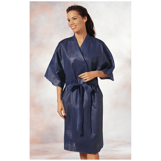 ENCOMPASS PATIENT ROBE - Patient Robe, Limited Use, Kimono Style, 44"L, Small/ Medium, Dark Blue, 25/cs | Quantity - 1x CS