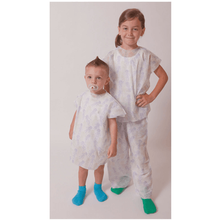ENCOMPASS PATIENT GOWN - Gown, Pediatric, Limited Use, Short Sleeve, Velcro Neck Closure, 5-8 Years, Blue, 25/bg, 4 bg/cs | Quantity - 1x CS