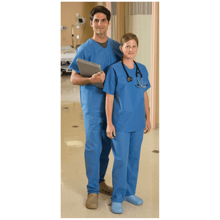 ENCOMPASS SCRUB TOP - Scrub Top, X-Large, Blue, V-Neck, Chest Pocket, Limited Use, 60/cs | Quantity - 1x CS
