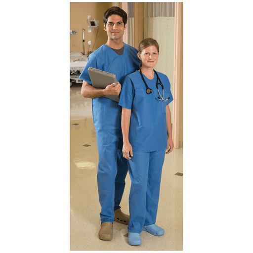 ENCOMPASS SCRUB TOP - Scrub Top, X-Large, Blue, V-Neck, Chest Pocket, Limited Use, 60/cs | Quantity - 1x CS
