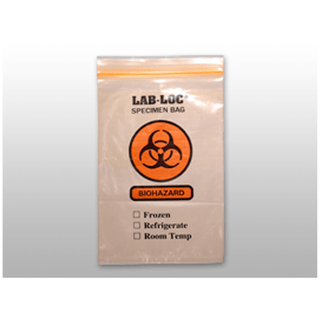 LK PACKAGING 3-WALL SPECIMEN TRANSFER BAGS - 3-Wall Specimen Transfer Bag, Reclosable, Biohazard, 2 mil, 9" x 12", 1000/cs | Quantity - 1x CS