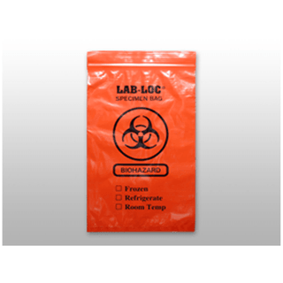 LK PACKAGING 3-WALL SPECIMEN TRANSFER BAGS - 3-Wall Specimen Transfer Bag, Reclosable, Biohazard, 2 mil, 9" x 12", 1000/cs | Quantity - 1x CS