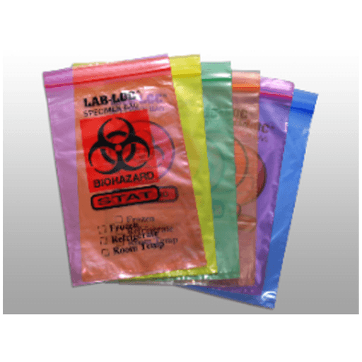 LK PACKAGING 2-WALL SPECIMEN TRANSFER BAGS - 2-Wall Specimen Transfer Bag, Reclosable, Biohazard, Blue Tint, 2 mil, 12" x 15", 1000/cs | Quantity - 1x CS
