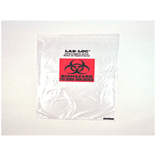 LK PACKAGING LAB LOC SPECIMEN BAGS - Specimen Bag, Seal-N-Rip, Removable Biohazard Symbol, Zipper Closure, 3-Wall, Purple Tint, 1.75 mil, 6" x 9", 100 bg/pk, 10 pk/cs | Quantity - 1x CS