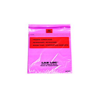 LK PACKAGING LAB LOC SPECIMEN BAGS - Specimen Bag, Seal-N-Rip, Removable Biohazard Symbol, Zipper Closure, 3-Wall, Purple Tint, 1.75 mil, 6" x 9", 100 bg/pk, 10 pk/cs | Quantity - 1x CS