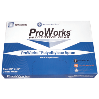 HOSPECO PROWORKS DISPOSABLE APRONS - Polyethylene Apron, 28" x 46", 500/cs | Quantity - 1x CS