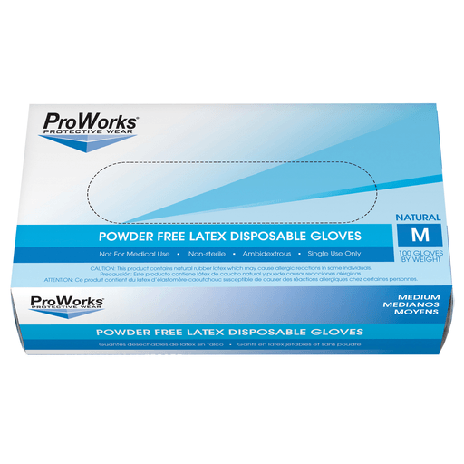 HOSPECO GENERAL PURPOSE LATEX GLOVES - Latex Glove, Powder-Free, Medium, 100/bx, 10bx/cs | Quantity - 1x CS