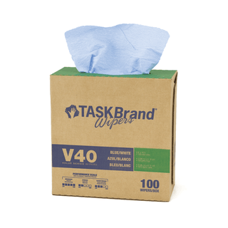 HOSPECO TASKBRAND VALUE SERIES WIPES - DRC - Taskbrand V40 HW DRC, Interfold, Dispenser, Blue, 9" x 16.5", 100/bx, 9 bx/cs | Quantity - 1x CS