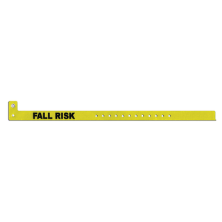 PRECISION DYNAMICS IMPRINTED ALERT BANDS - Alert Band CI Narrow, Fall Risk, Yellow, 500/bx | Quantity - 1x BX