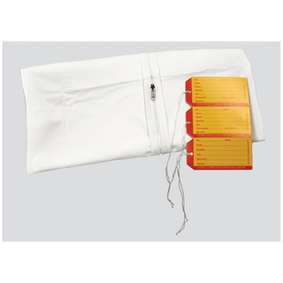 PRECISION DYNAMICS CADAVER BAGS - Adult Cadaver Bag, 36" x 90", White, Straight Zipper, 3 White & 3 Yellow ID Tags, 5 mil Vinyl, 10/cs | Quantity - 1x CS