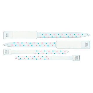 PRECISION DYNAMICS SOFT-LOCK IMPRINTER ID BRACELETS - Pediatric/ Infant ID Bracelet, 2 5/8" x ", Specify Color: (11) White, (49) Teddy Bear, (73) Hearts, 250/bx | Quantity - 1x BX