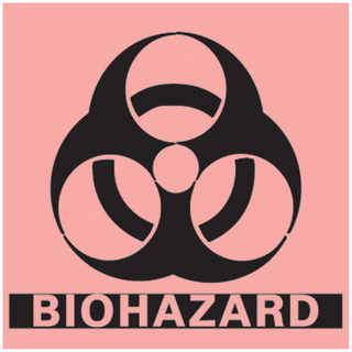 TIMEMED HAZARD COMMUNICATION LABELS - Biohazard Labels, 5" x 5",  Fluorescent Red, 250/rl | Quantity - 1x RL