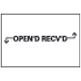 TIMEMED CS-2 LABELING SYSTEM - Single Ply Labels, 5/8" x 15/16", Autoclavable Adhesive, White, Black "Open'd Recv'd" Imprint, 1,000/rl, 24 rl/bx | Quantity - 1x BX