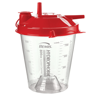 BEMIS HYDROPHOBIC SUCTION CANISTER SYSTEM - Suction Canister, 1200cc, with 18" & 6 ft Connecting Tubes, 48/cs | Quantity - 1x CS