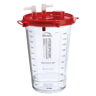 BEMIS HYDROPHOBIC SUCTION CANISTER SYSTEM - Suction Canister, 1200cc, with 18" & 6 ft Connecting Tubes, 48/cs | Quantity - 1x CS