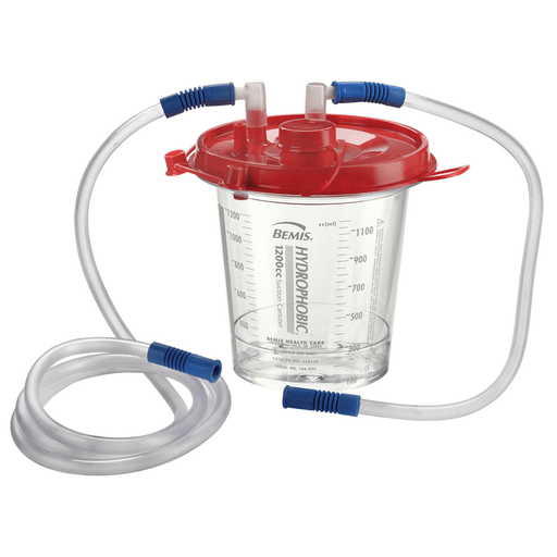BEMIS HYDROPHOBIC SUCTION CANISTER SYSTEM - Suction Canister, 1200cc, with 18" & 6 ft Connecting Tubes, 48/cs | Quantity - 1x CS