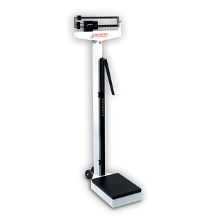 DETECTO PHYSICIANS SCALE - Physician's Scale, Weigh Beam, 450 lb X 4 Oz, Height Rod, Wheels (DROP SHIP ONLY) | Quantity - 1x EA