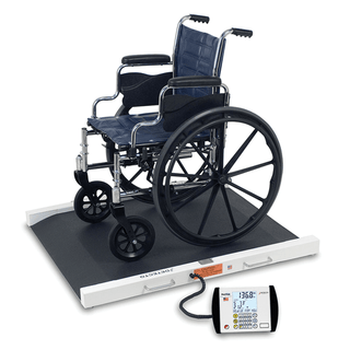 DETECTO PORTABLE BARIATRIC WHEELCHAIR SCALE - Wheelchair Scale, Portable, Digital, 1000 lb x .2 lb / 450 kg x .1 kg, 32x36 Platform (DROP SHIP ONLY) | Quantity - 1x EA