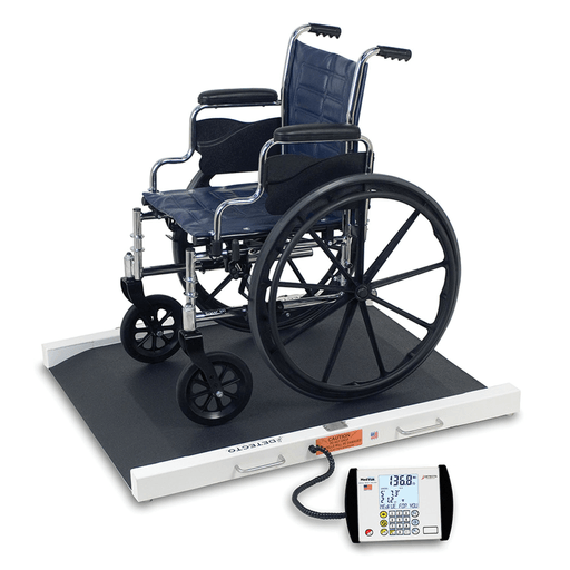 DETECTO PORTABLE BARIATRIC WHEELCHAIR SCALE - Wheelchair Scale, Portable, Digital, 1000 lb x .2 lb / 450 kg x .1 kg, 32x36 Platform (DROP SHIP ONLY) | Quantity - 1x EA