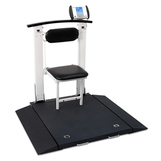 DETECTO WHEELCHAIR SCALESWheelchair Scale, Portable, Digital, Folding Column & Seat, 1000 lb x .2 lb, 32" x 36" | Quantity - 1x EA