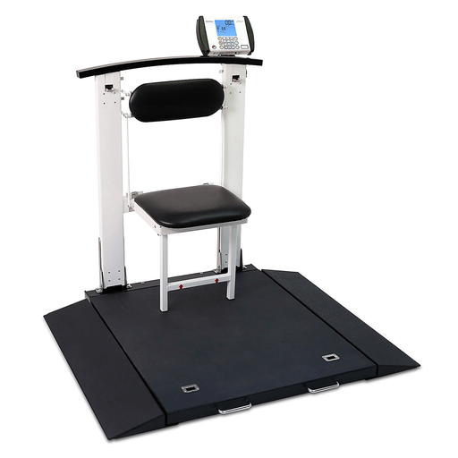 DETECTO WHEELCHAIR SCALESWheelchair Scale, Portable, Digital, Folding Column & Seat, 1000 lb x .2 lb, 32" x 36" | Quantity - 1x EA