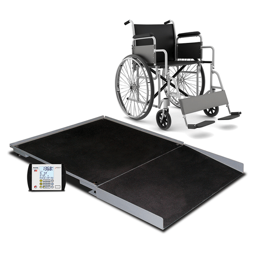 DETECTO STATIONARY GERIATRIC WHEELCHAIR SCALE - Floor Scale, 3' X 3', 1000 lb Capacity, Ramp, MV1 Indicator (DROP SHIP ONLY) | Quantity - 1x EA