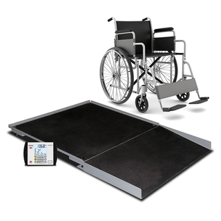 DETECTO STATIONARY GERIATRIC WHEELCHAIR SCALEFloor Scale, 4' X 4', 1000 lb Capacity, Ramp, MV1 Indicator | Quantity - 1x EA