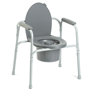 INVACARE I-CLASS ALL IN ONE COMMODE - Gray Coated Commode, 4/cs  | Quantity - 1x CS