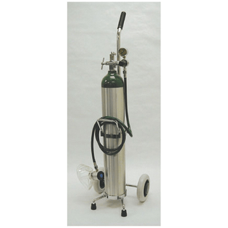 MADA DEMAND VALVE RESUSCITATION UNIT - Positive Pressure E Kit Includes: 1603E Aluminum Cylinder, 1442-10 Fixed Flow Reg. (10 LPM), Adult Manual Resuscitator, Child Manual Resuscitator, Child/ Adult Mask/ Tube, Cart | Quantity - 1x EA