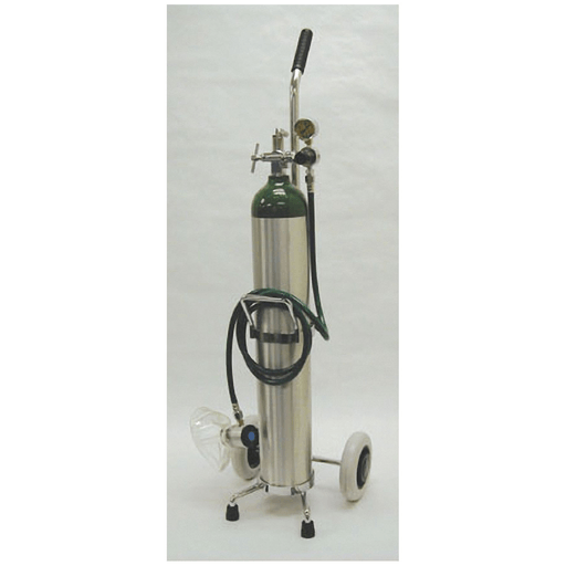 MADA DEMAND VALVE RESUSCITATION UNIT - Positive Pressure E Kit Includes: 1603E Aluminum Cylinder, 1442-10 Fixed Flow Reg. (10 LPM), Adult Manual Resuscitator, Child Manual Resuscitator, Child/ Adult Mask/ Tube, Cart | Quantity - 1x EA