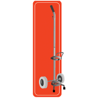 MADA CYLINDER CARTS - Cylinder Cart For Sizes D Or E, Carry Handle & Foam Tires, Chrome Plated, Height Adjusts 36" to 43", 2/bx | Quantity - 1x BX