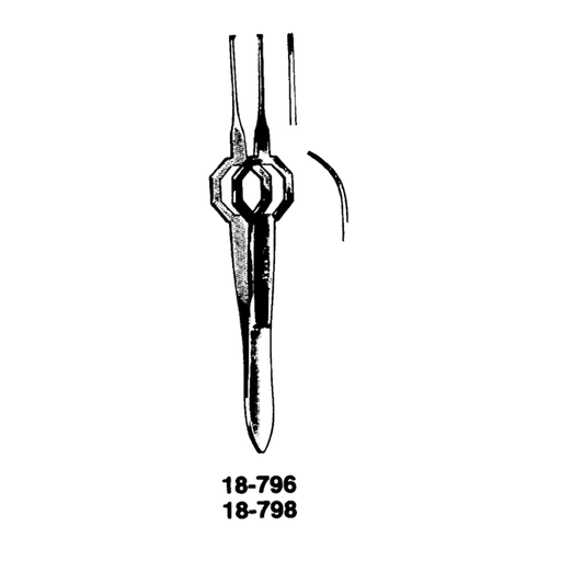 MILTEX FOERSTER FORCEPS - Foerster Forceps, 3", Iris Tissue, Full Curved, 1x2 Teeth, 0.5mm Wide | Quantity - 1x EA