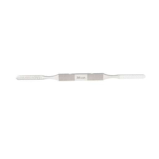MILTEX FOMON RASP - Rasp Miltex Fomon, 8-1/4in, Stainless Steel, Surgical Grade, Reusable, Curved, Coarse Teeth, Convex/Flat, Double Ended, Backward Cut | Quantity - 1x EA