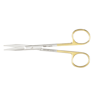 MILTEX GOLDMAN-FOX WOUND DEBRIDEMENT SCISSORS - Wound Debridement Scissors, 5" Curved Fine Tips, One Serrated Blade | Quantity - 1x EA
