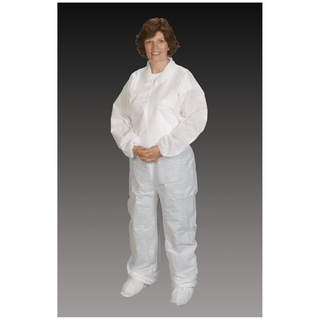 ALPHA PROTECH NUTECH COVERALLS - Coveralls, Large/ X-Large, White, Elastic Wrist & Ankle, Serged Seams, 25/cs | Quantity - 1x CS