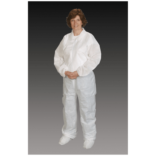 ALPHA PROTECH NUTECH COVERALLS - Coveralls, Large/ X-Large, White, Elastic Wrist & Ankle, Serged Seams, 25/cs | Quantity - 1x CS
