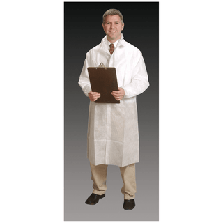 ALPHA PROTECH CRITICAL COVER GENPRO FROCKS - Frock Lab Coat, Small, White, Elastic Wrist, Snap Collar, Snap Close, 30/cs | Quantity - 1x CS