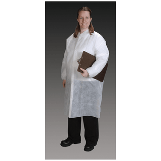 ALPHA PROTECH CRITICAL COVER GENPRO LAB COATS - Lab Coat, Medium, White, Tapered Collar, Elastic Wrist, 30/cs | Quantity - 1x CS