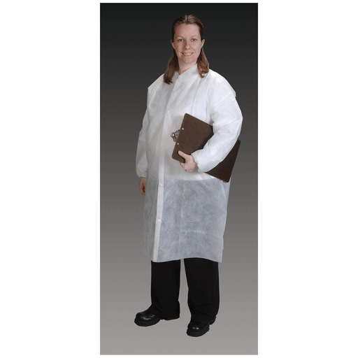 ALPHA PROTECH CRITICAL COVER GENPRO LAB COATS - Lab Coat, Medium, White, Tapered Collar, Elastic Wrist, 30/cs | Quantity - 1x CS