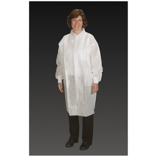 ALPHA PROTECH NUTECH LAB COATS - Lab Coat, Large/ X-Large, White, Tapered Collar, Elastic Wrist, 25/cs | Quantity - 1x CS